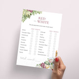 Wine Party Red or White Game Printable | How Well Do You Know Wine