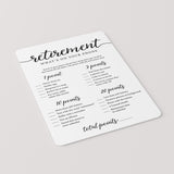 Retirement What's On Your Phone Game Printable