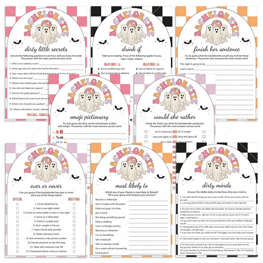 Retro Halloween Bachelorette Party Games Instant Download by LittleSizzle