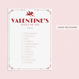 Valentine Riddles and Answers Printable