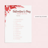 Valentines Riddles with Answers Printable
