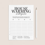 Housewarming Party Scattergories Game Cards Printable by LittleSizzle