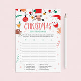 Printable Friendsmas Party Game Scattergories
