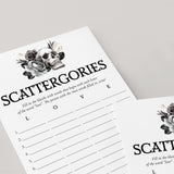 Gothic Bridal Shower Scattergories Game Printable
