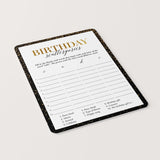 Golden Birthday Scattergories Game Printable