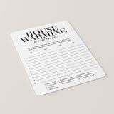 Housewarming Party Scattergories Game Cards Printable