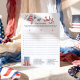 4th of July Scattergories Printable