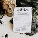 Black and Gold Halloween Game Printable Scattergories