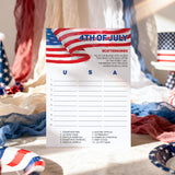 Fourth of July USA Scattergories Game To Print or Play Online