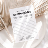Family Reunion Scattergories Game Sheet Digital Download