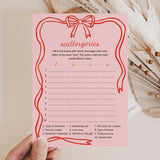 Valentines Scattergories Categories Game Printable