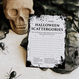 Scattergories Halloween Party Game Printable | Eerie Grunge