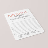 Birthday Game for Her Scattergories Printable