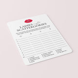 Ladies Night Scattergories Game Printable