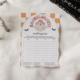 Retro Spooky Bachelorette Scattergories Game Card Printable