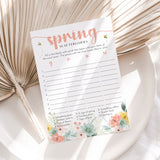 Spring Scattergories Game Printable