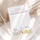 Wildflower 1st Birthday Game for Girl Scattergories