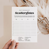 Fun Retirement Party Game Scattergories Printable | Instant Download