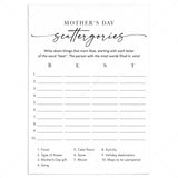 Mother's Day Scattergories Categories Word Game Printable by LittleSizzle
