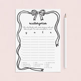 Ladies Night Games Bundle Printable Black Bow Theme