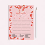 Pink Girls Night Scattergories Game Printable Wavy Border by LittleSizzle