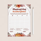 Printable Thanksgiving Games for Families