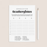 Graduation Scattergories Categories Printable Game by LittleSizzle