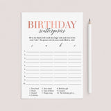 Birthday Game for Her Scattergories Printable by LittleSizzle