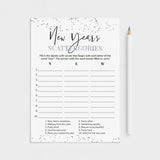 Silver New Year Game Scattergories Printable by LittleSizzle