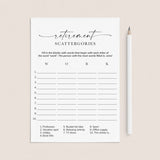 Retirement Scattergories Catergories Game | Digital Download by LittleSizzle