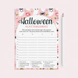 Pink Ghosts Halloween Party Game Scattergories Printable by LittleSizzle