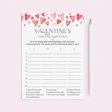 Valentine's Day Scattergories Office Game Printable by LittleSizzle