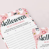 Pink Ghosts Halloween Party Game Scattergories Printable