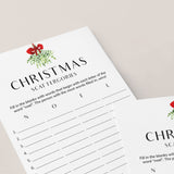Holiday Scattergories Game Printable Minimalist