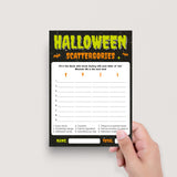 Halloween Scattergories Game Printable | Monster Theme