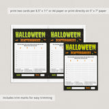 Halloween Scattergories Game Printable | Monster Theme