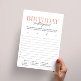 Birthday Game for Her Scattergories Printable