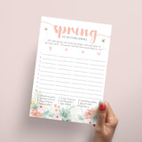 Spring Scattergories Game Printable