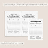 Black & White New Year's Game Scattergories Printable