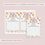 Retro Spooky Bachelorette Scattergories Game Card Printable