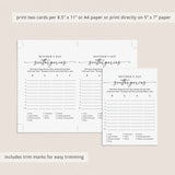 Mother's Day Scattergories Categories Word Game Printable