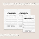 Family Reunion Scattergories Game Sheet Digital Download