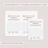 Birthday Game for Her Scattergories Printable