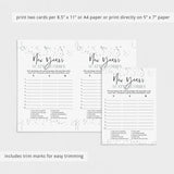 Silver New Year Game Scattergories Printable
