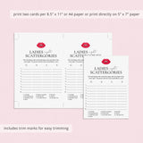 Ladies Night Scattergories Game Printable