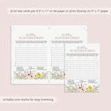 Wildflower 1st Birthday Game for Girl Scattergories