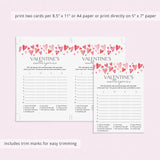 Valentine's Day Scattergories Office Game Printable