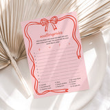 Pink Girls Night Scattergories Game Printable Wavy Border