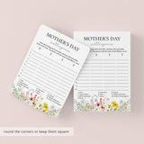 Mothers Day Scattergories Printable