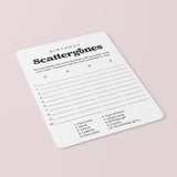 Birthday Party Scattergories Game Printable